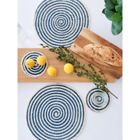 Kata Spiral Placemat - Blue (Set of 4) - colletteconsignment.com