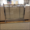 Stainless Steel Fireplace Screen w/ Glass Door w/ Floral Motif