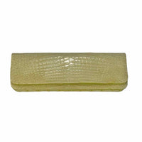 Cape Cobra Lime Green Genuine Crocodile Leather Clutch