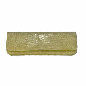 Cape Cobra Lime Green Genuine Crocodile Leather Clutch