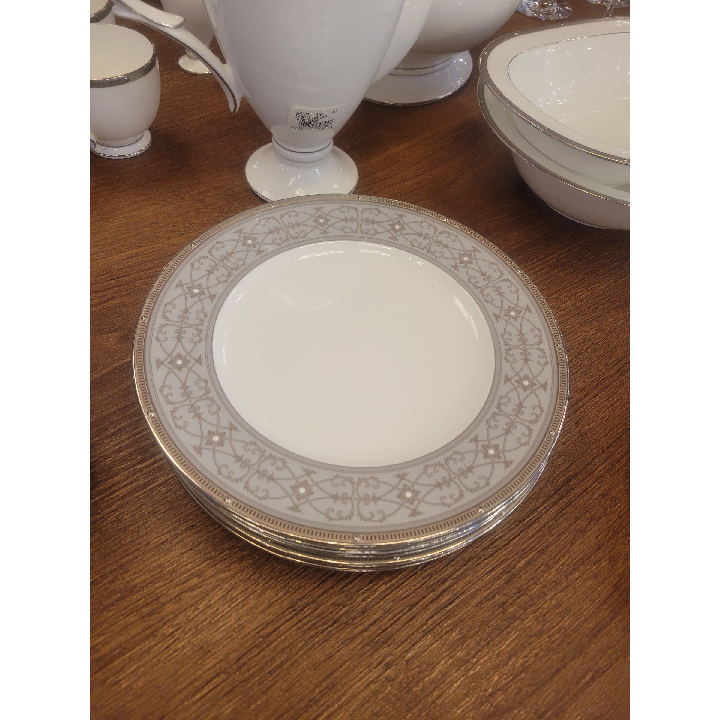 Set of Five, Noritake Accent Plates, Platinum
