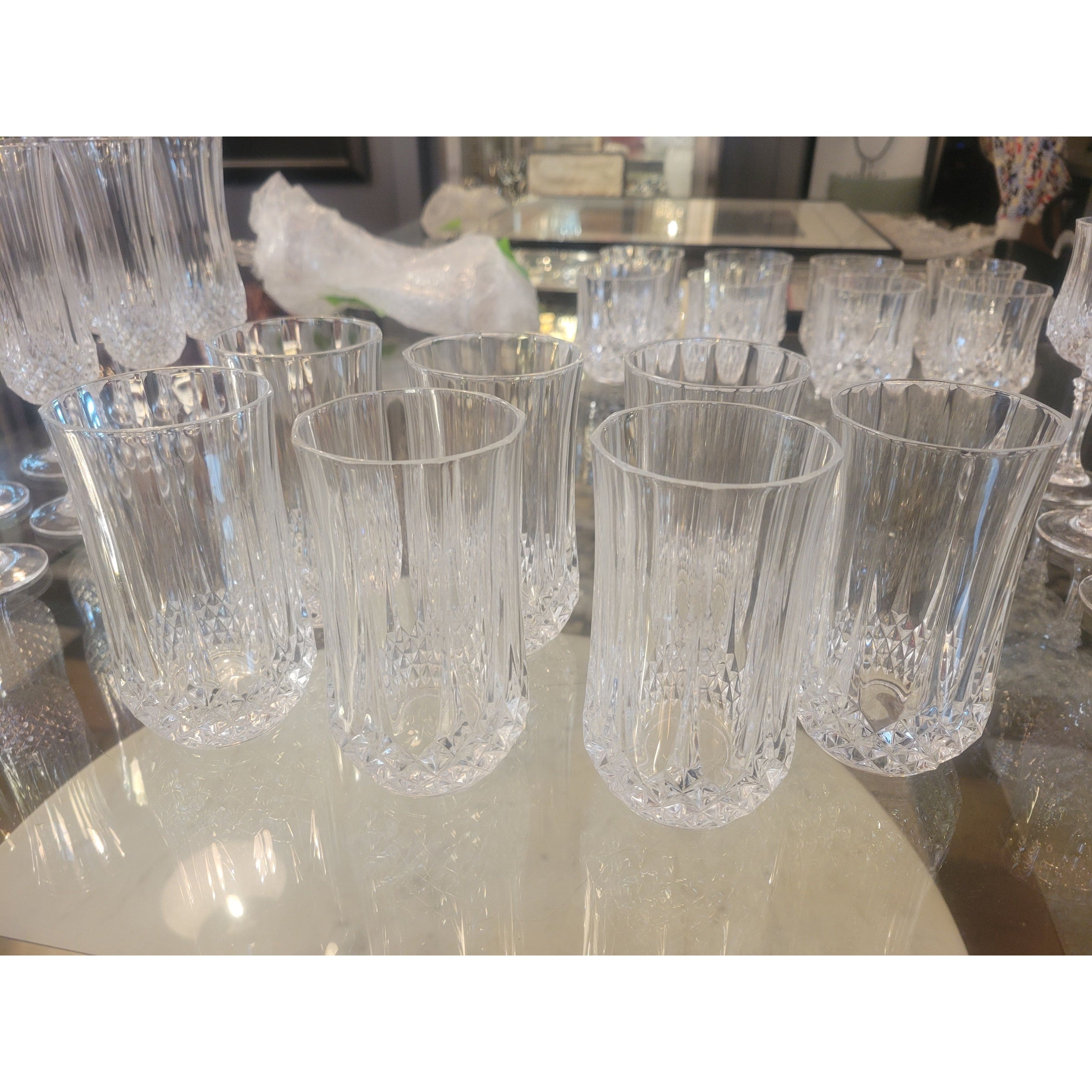 Set of 7 Tall Flat Tumblers by Cristal D'Arques Durand