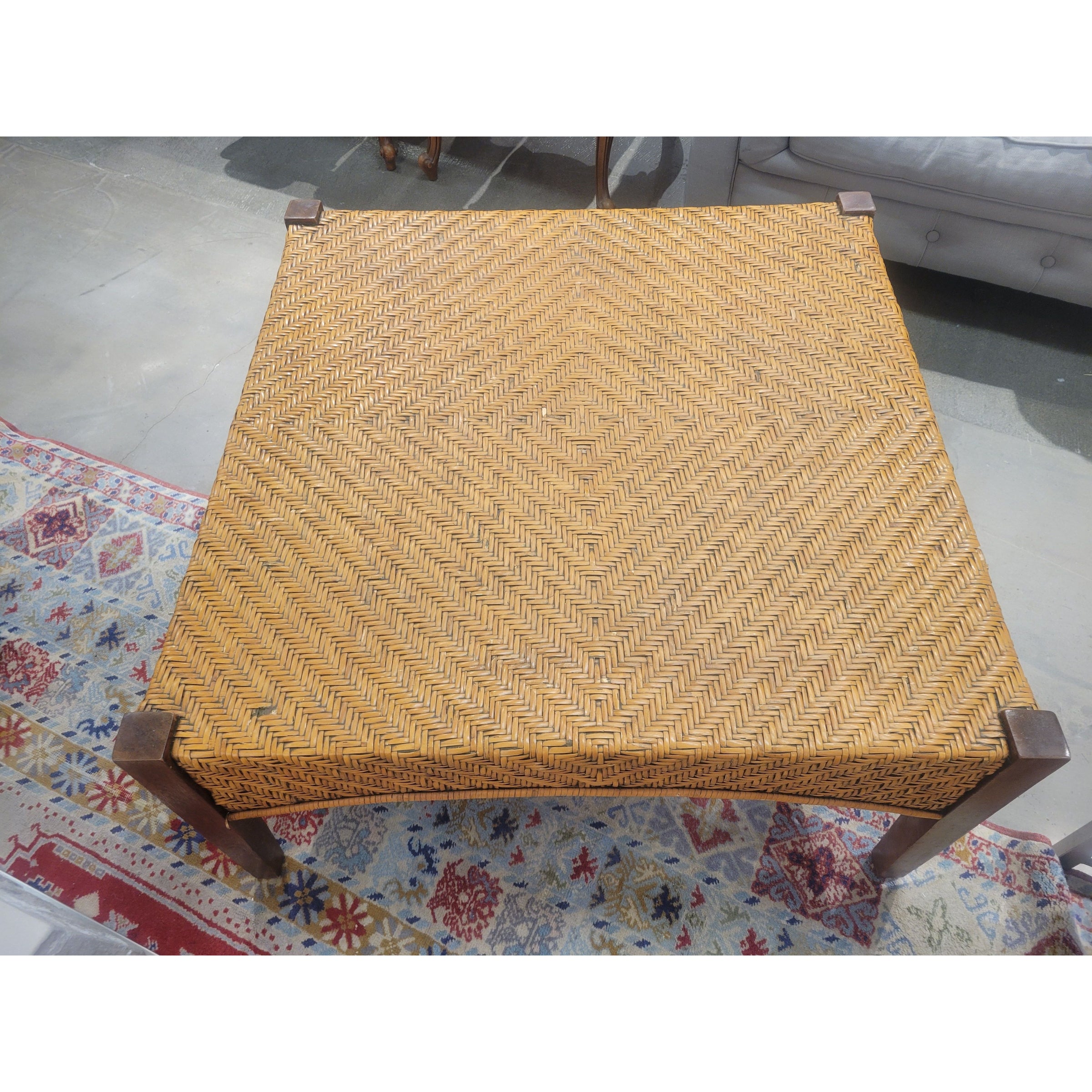 Square Woven Rattan Coffee Table by Padma's Plantation (AS IS)