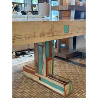 Custom Multicolor Reclaimed Wood with/ Epoxy Gloss Finish Dining Table