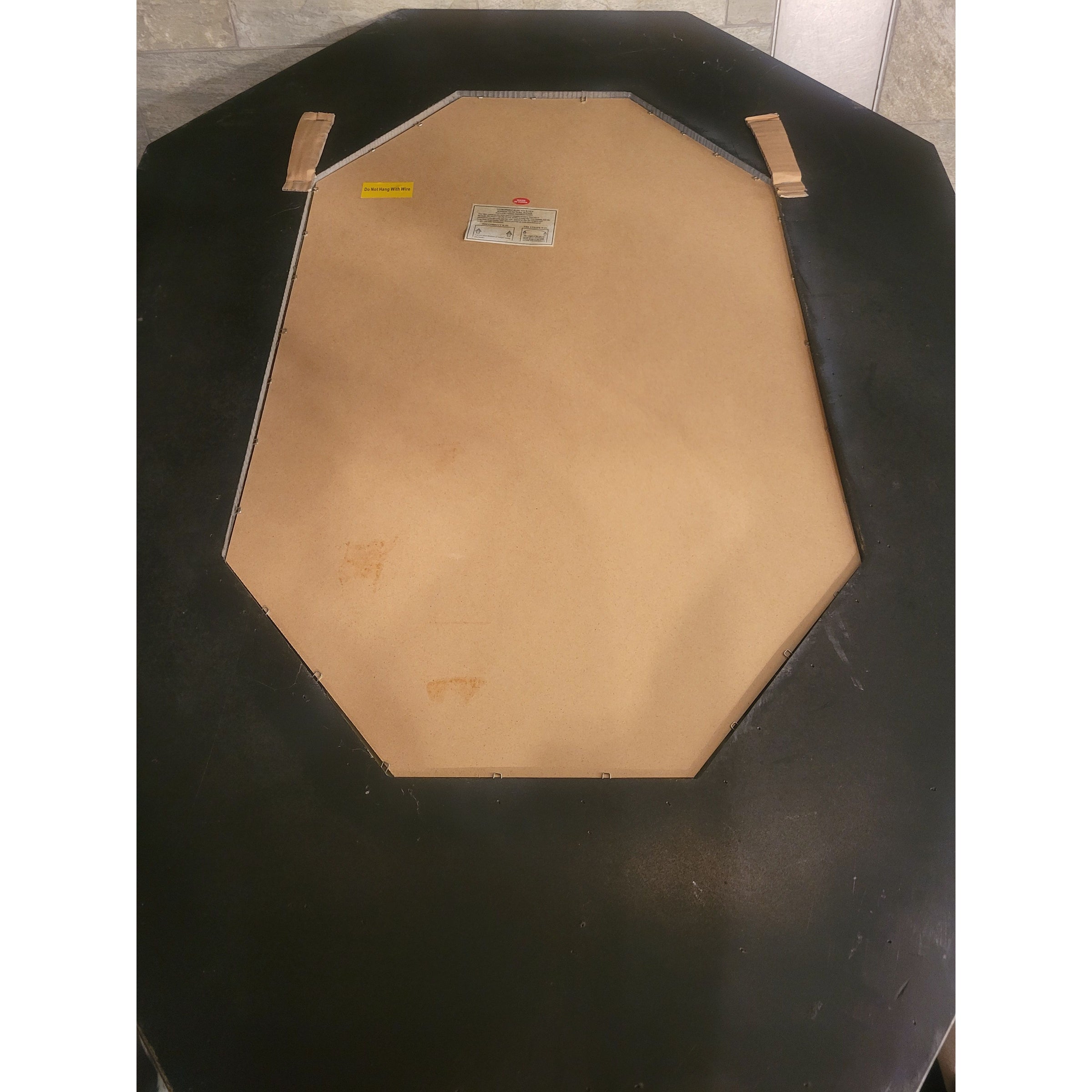 Emerald Cut Beveled Glass Mirror w/ Flower Detail & Antiqued Glass Panels