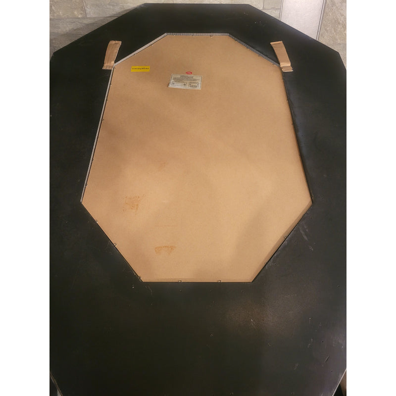 Emerald Cut Beveled Glass Mirror w/ Flower Detail & Antiqued Glass Panels