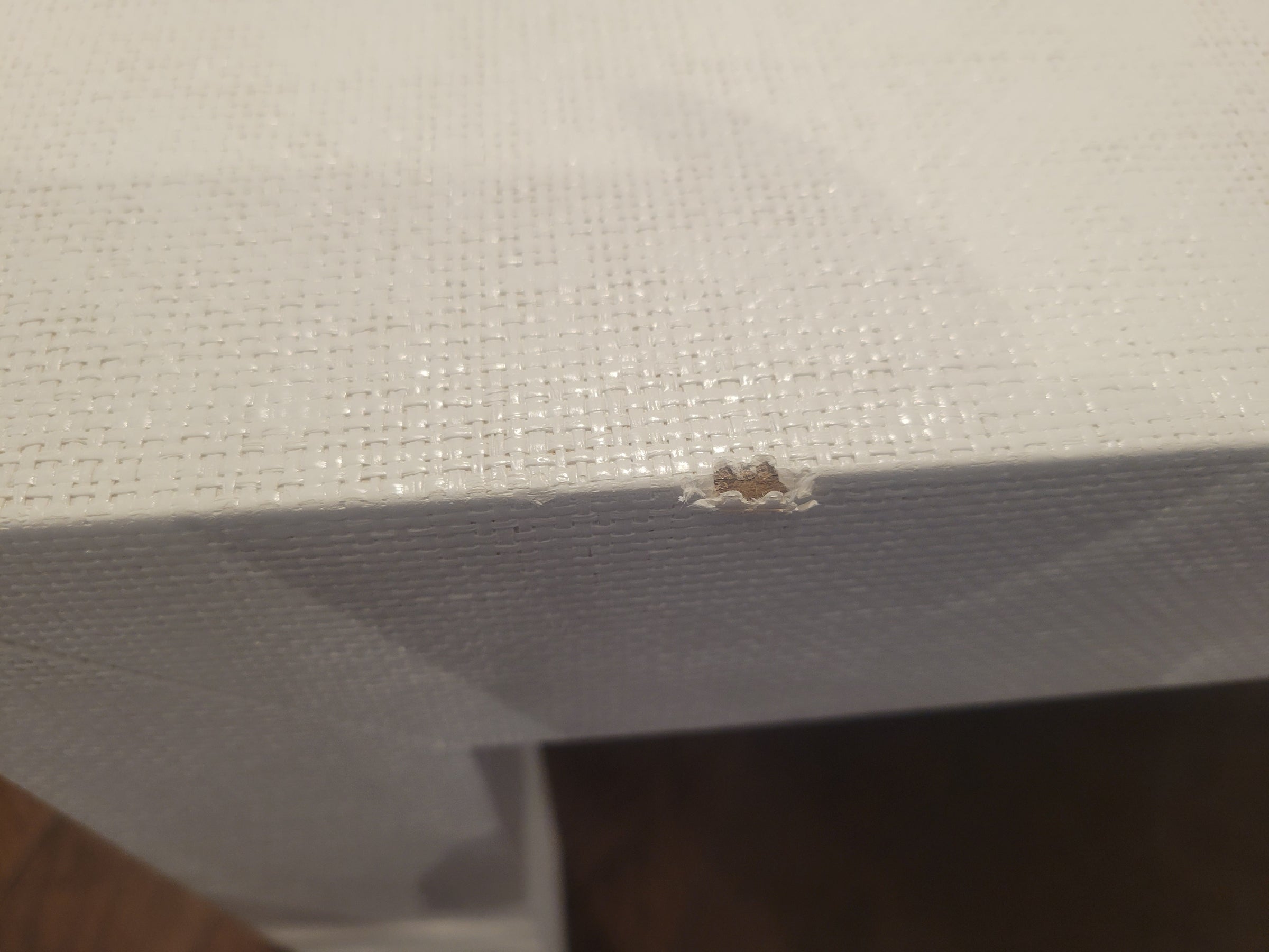 White Grasscloth 4-ft Rectangular Coffee Table (AS IS)
