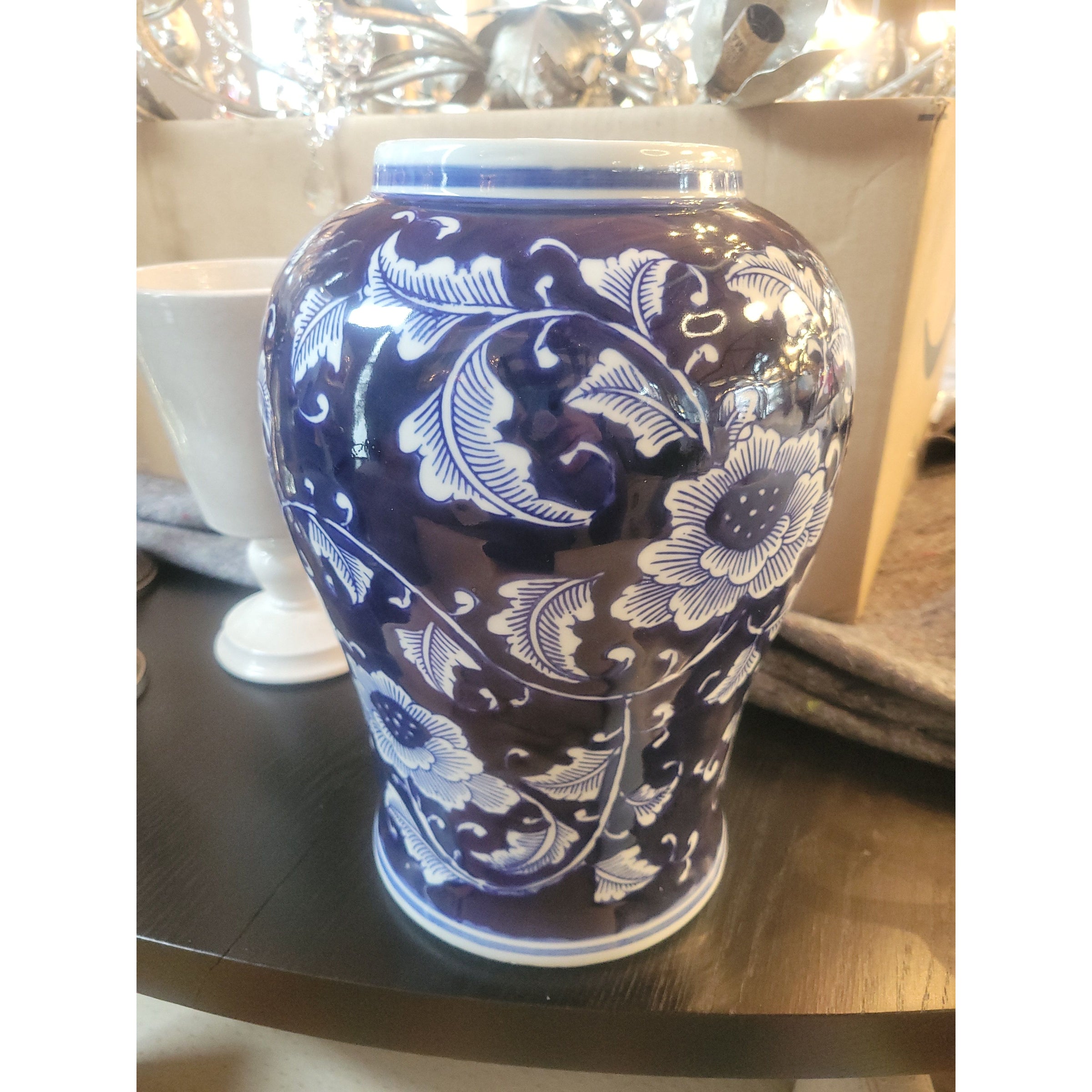 Floral Blue & White Porcelain Vase