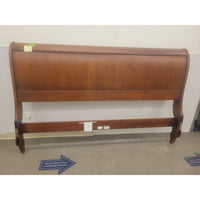 King-Sized Mahogany Sleigh Bed by Ethan Allen