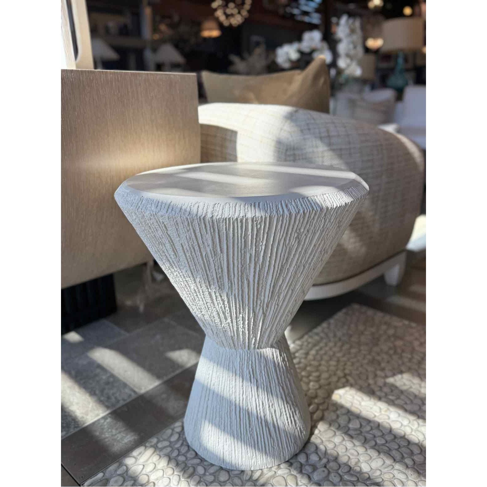 'Nika' Concrete Side Table by Arteriors - colletteconsignment.com