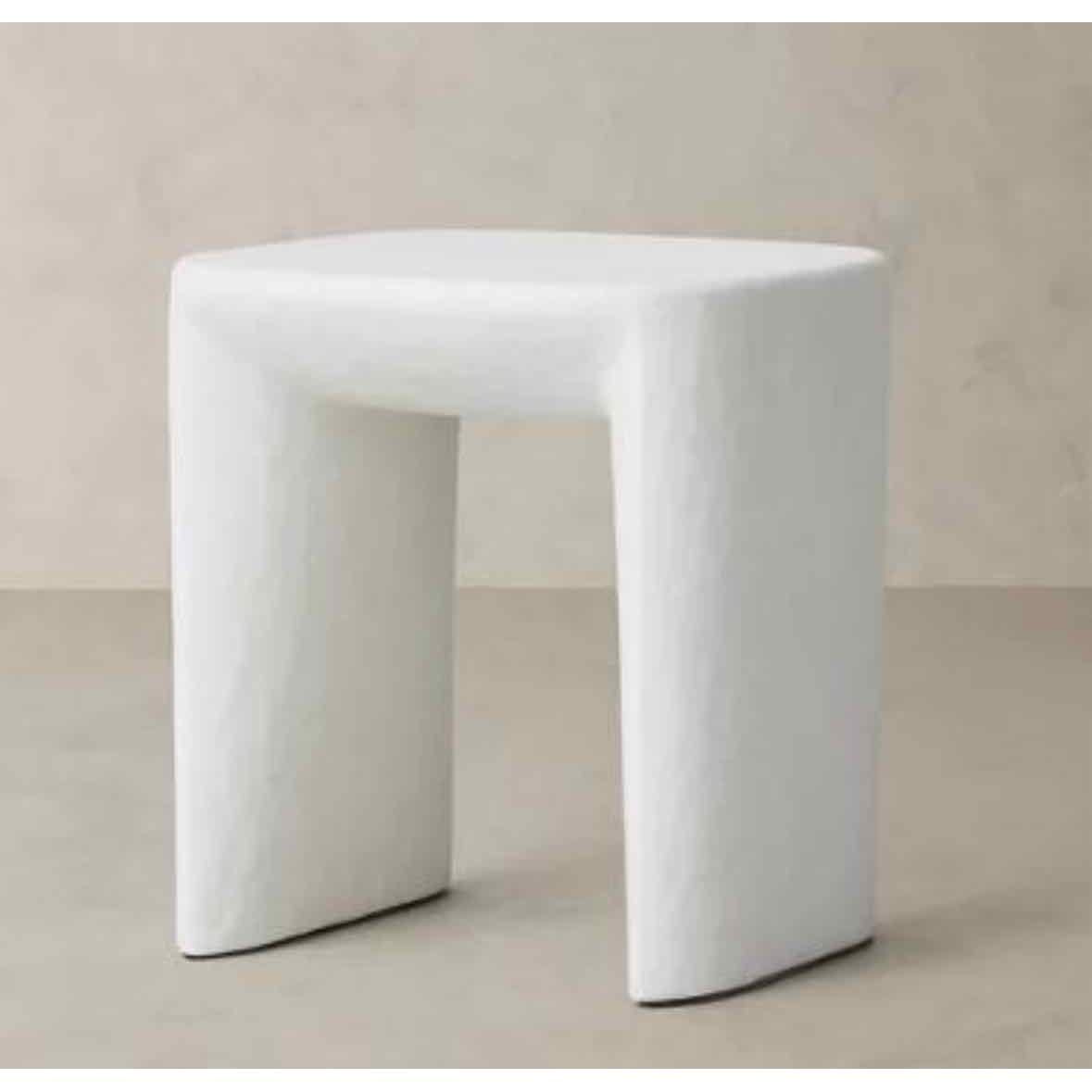 96G5YE6Z - Larissa White Plaster Side Table