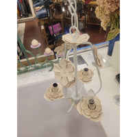 Simply Shabby Chic White & Pink Metal Flower Chandelier