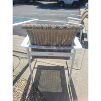 SET of 4 Flight Woven Wicker & Aluminum Dining Chairs by Brown Jordan (AS IS)