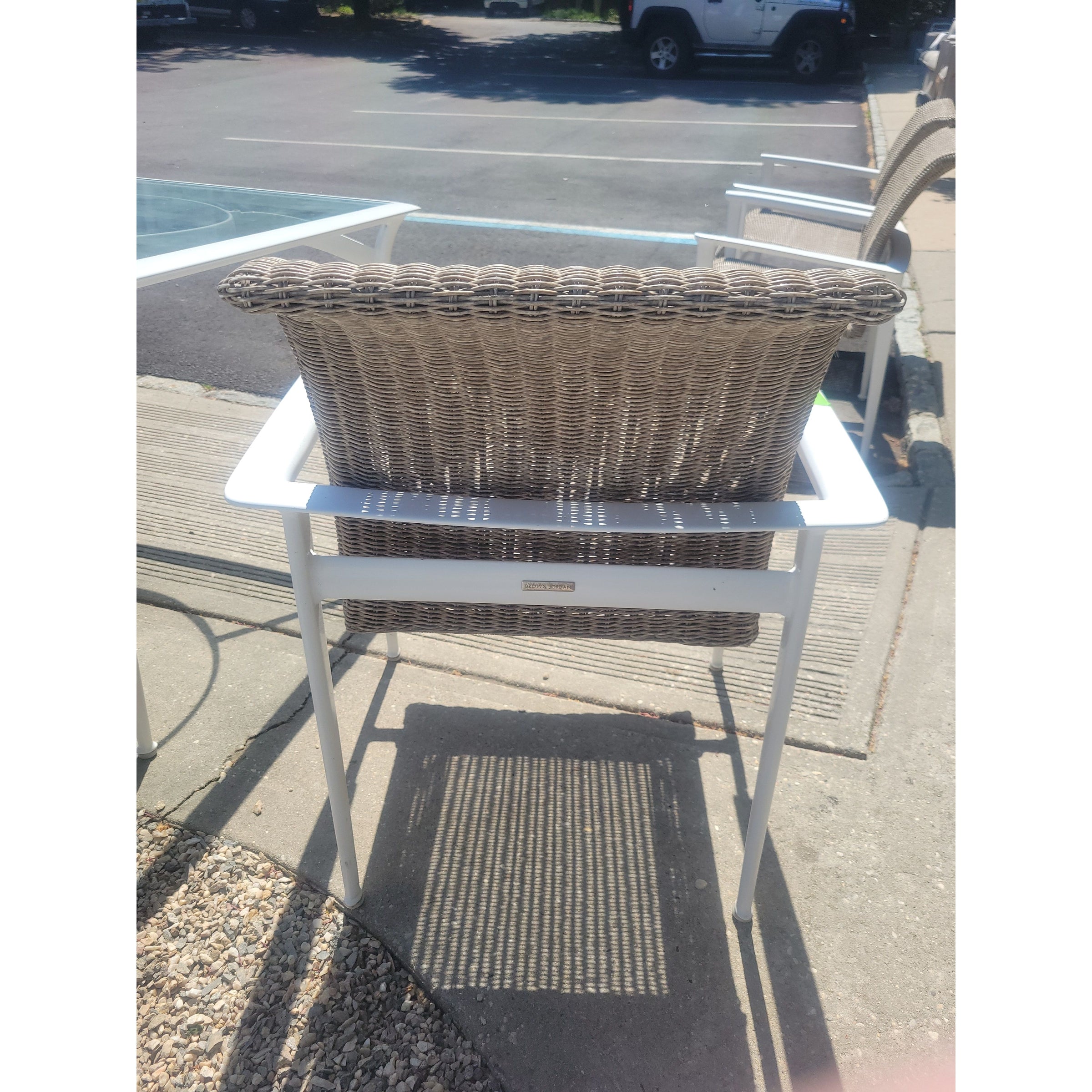 SET of 4 Flight Woven Wicker & Aluminum Dining Chairs by Brown Jordan (AS IS)