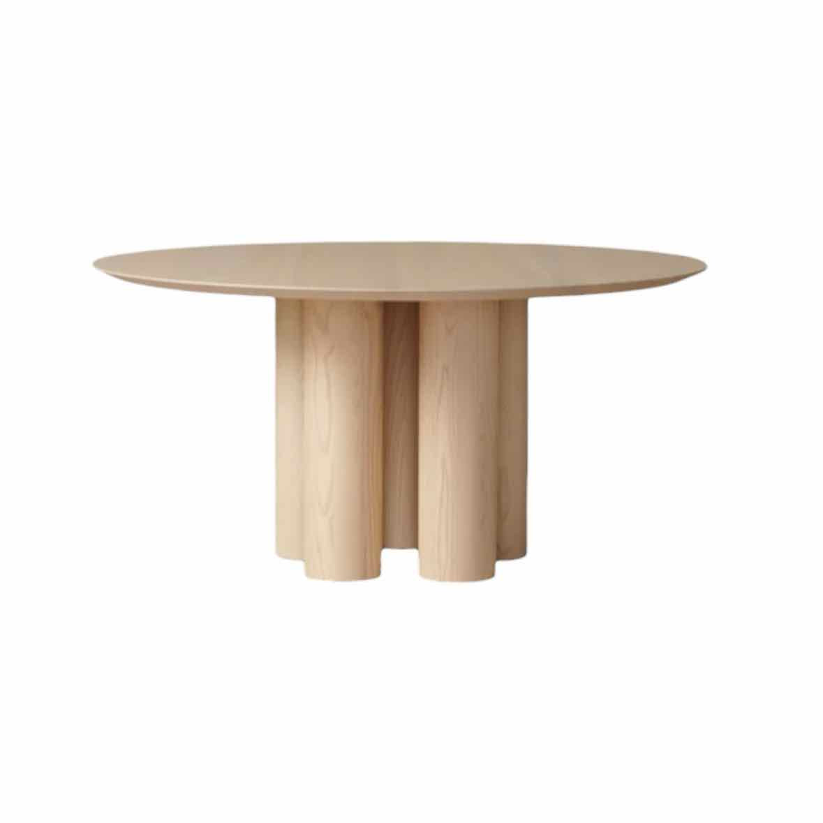 5-ft Round Whitewash Ash Wood Dining Table - colletteconsignment.com