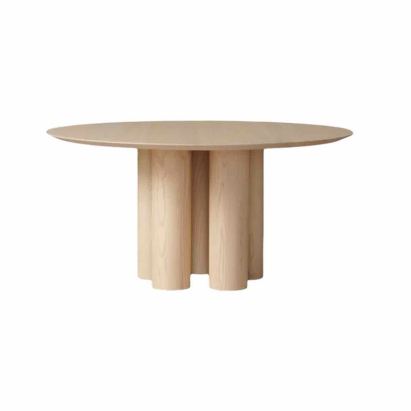 5-ft Round Whitewash Ash Wood Dining Table - colletteconsignment.com