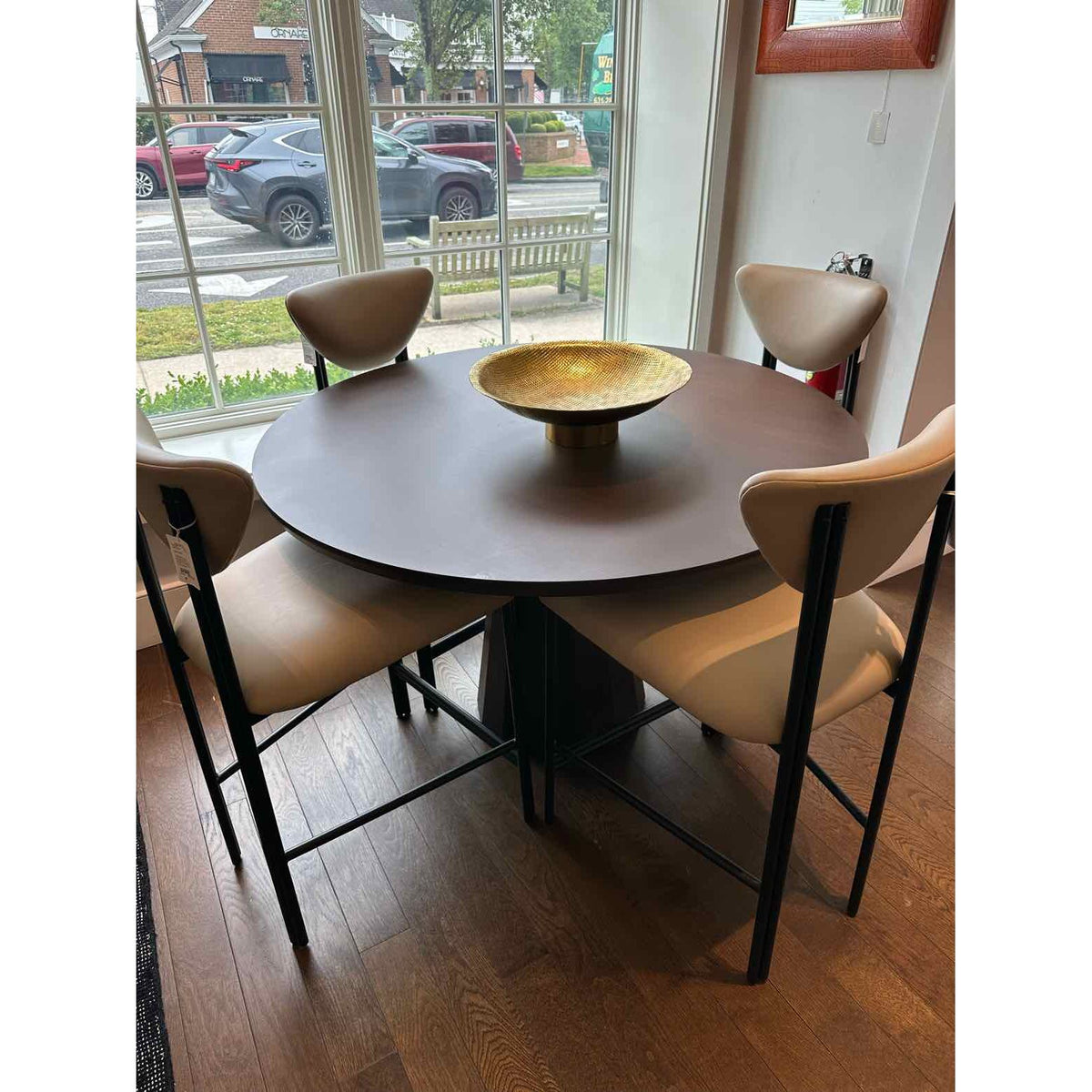 Pebbled Leather Stone Counter Stool