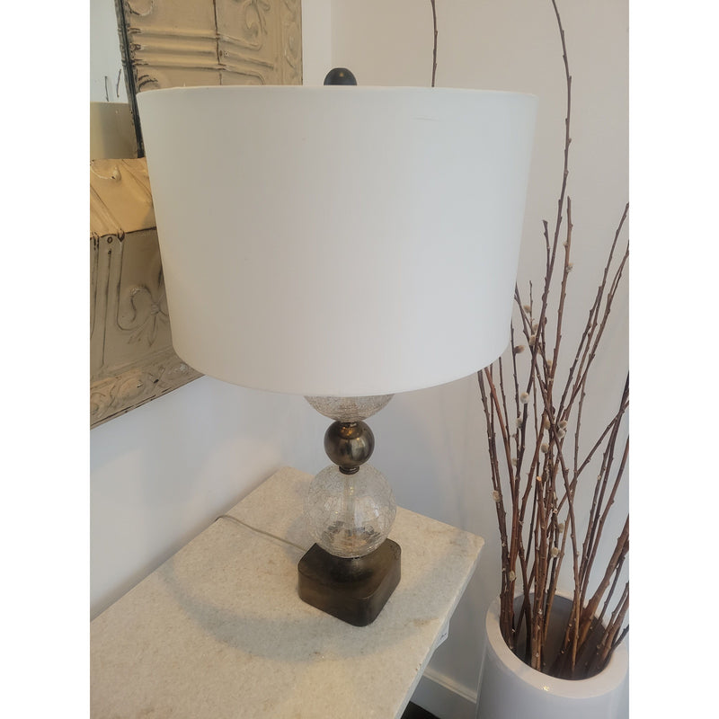 Vintage Stacked Crackle Glass Lamp