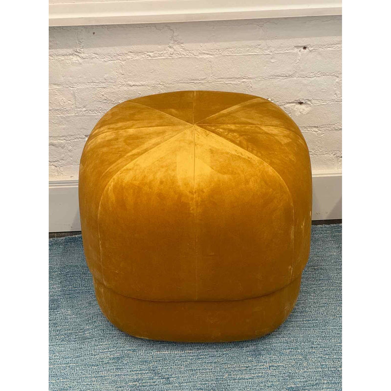 BZKPLUKR - Velour Circus Pouf in Mustard Yellow by Normann Copenhagen