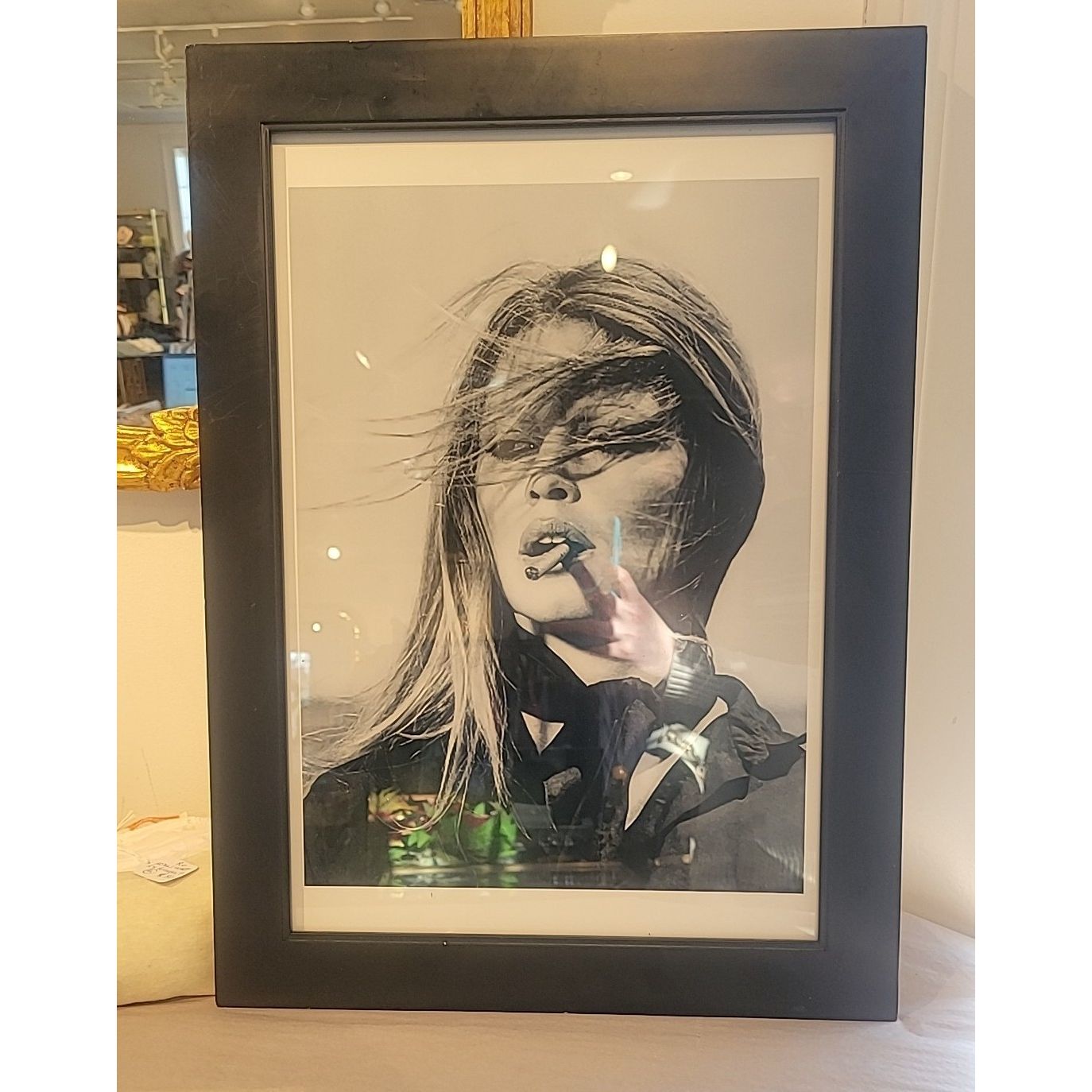 Brigitte Bardot w/ Cigarette, Framed 1971 Photo by Terry O'Neill