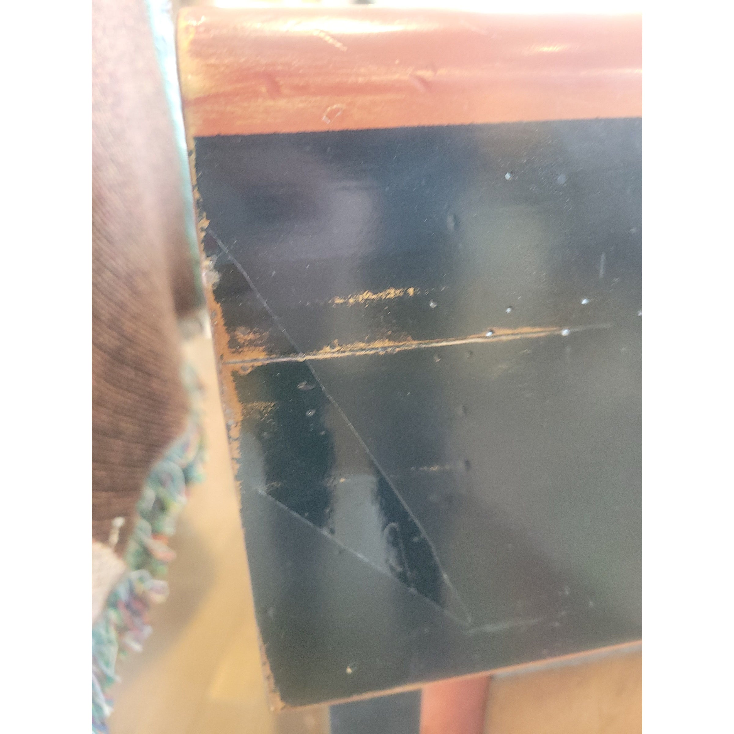 Mahogany & Cherry Bar de Bistro w/ Steel Top & Brass Rail by French Heritage - colletteconsignment.com