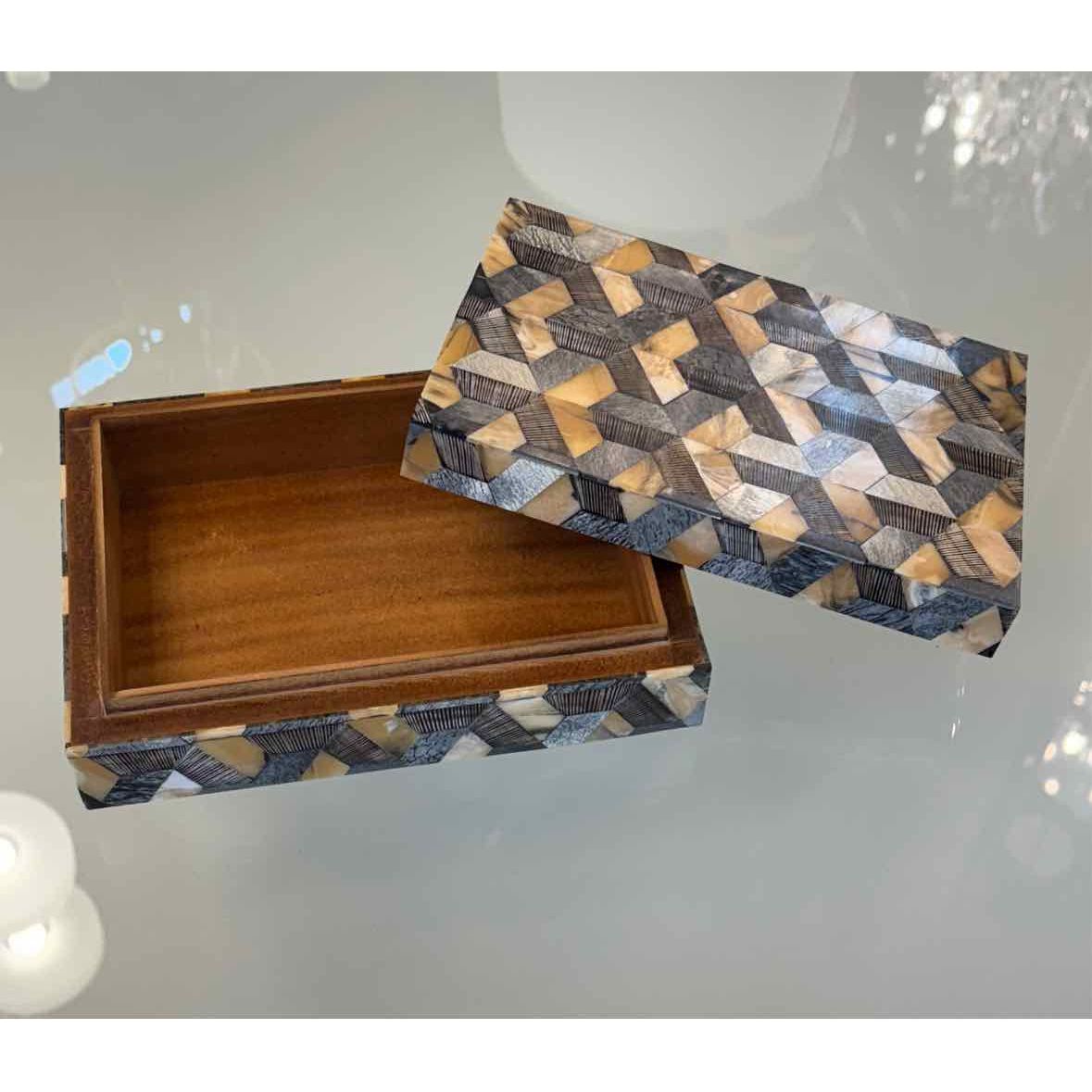 Wood Box w/ Onyx Mosaic Veneer