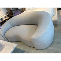 Damaged Curved Sofa in Merino Heather Grey 80"L x 36.5"W x 30"H (Retail @$5,340)