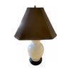Vintage White Porcelain Table Lamp w/ Black Shade