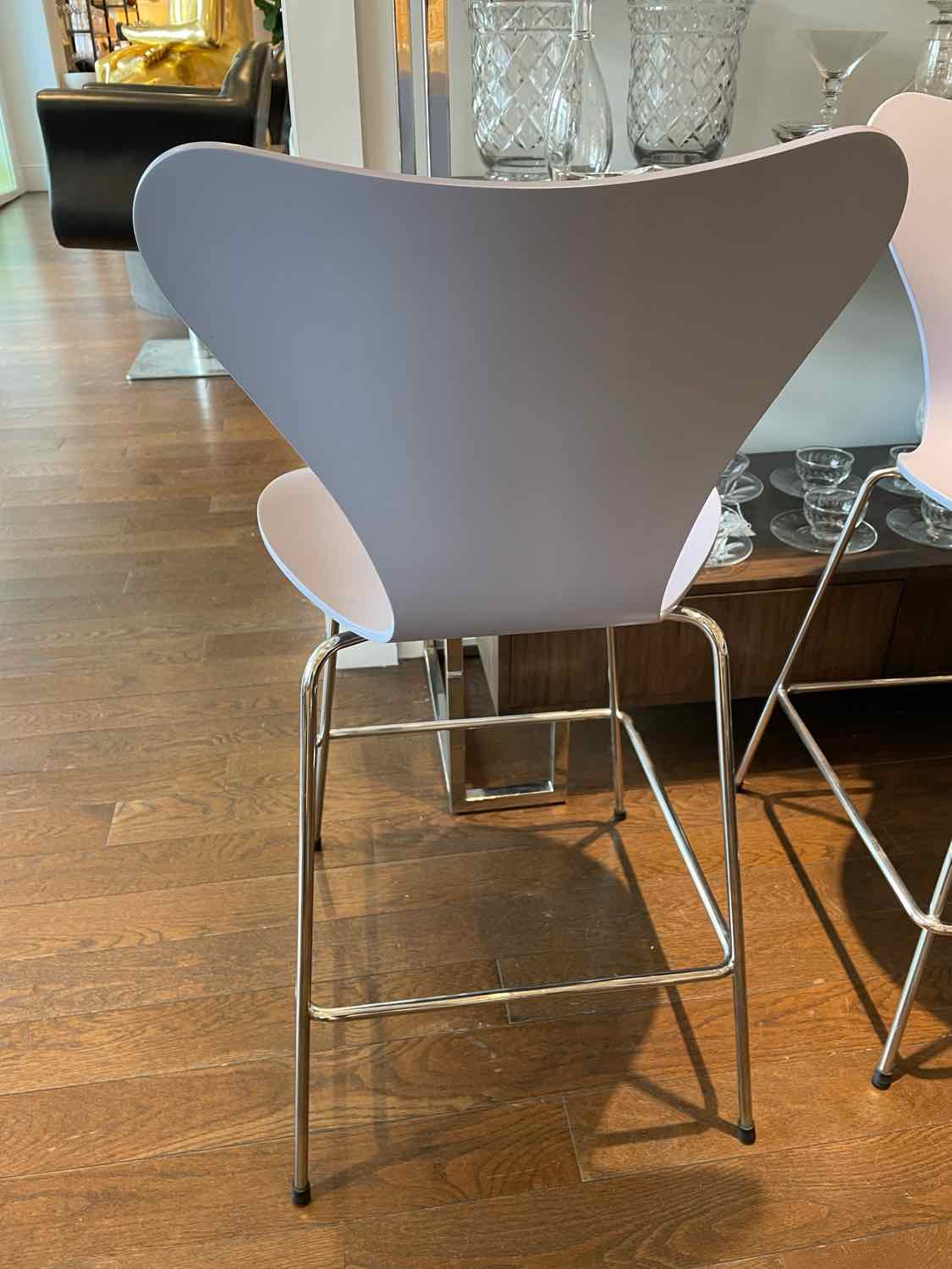 SET of 3 Lavender Counter Stools by Fritz Hansen