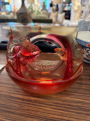 Decorative Art Glass Bowl by TITTOT 5.5"L x 4"D x 5"H