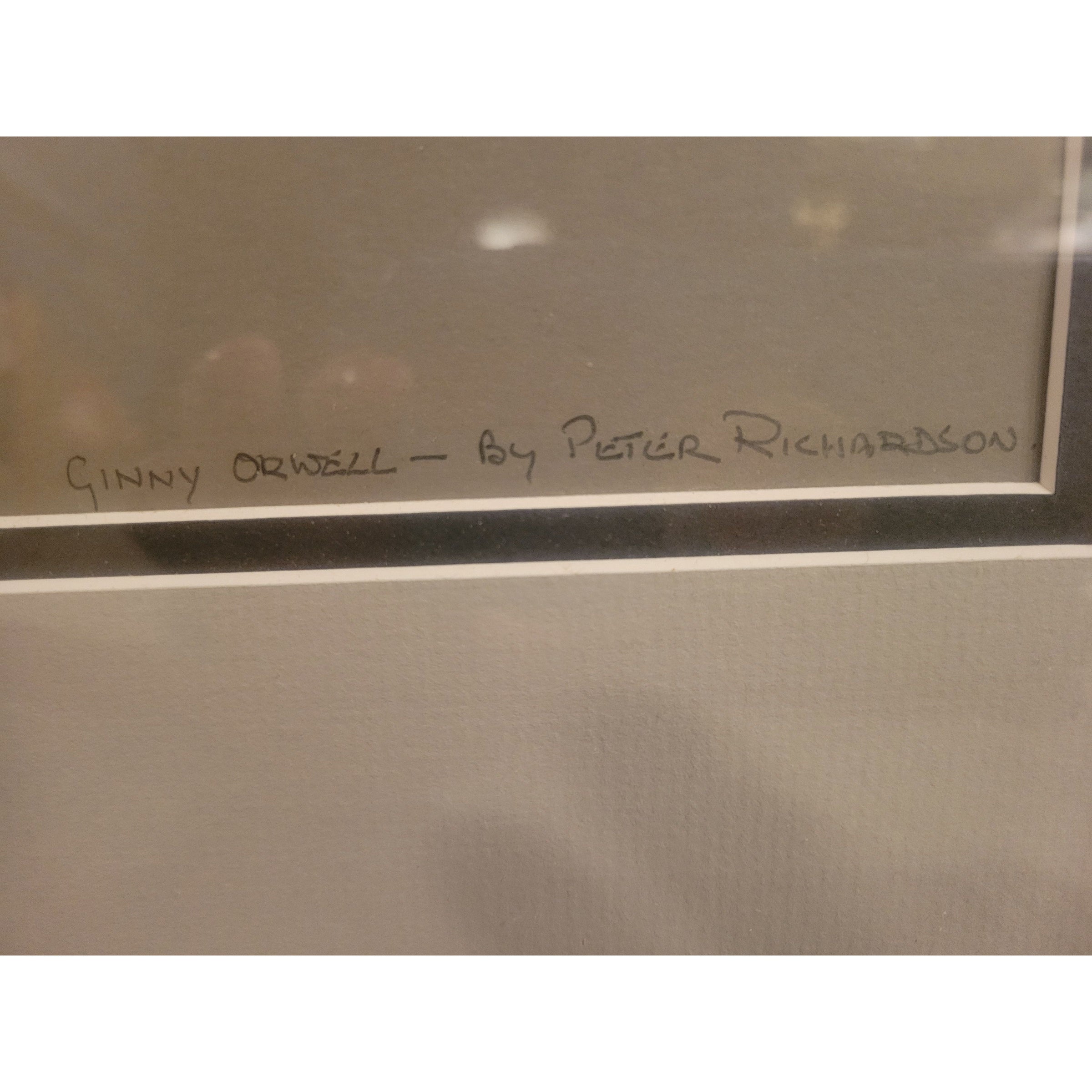 "Ginny Orwell" Drawing by Peter Richardson in Silver Frame