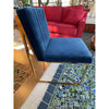 Pair of Goldfinger Dining Chairs in Navy Suede w/ Shiny Brass Legs