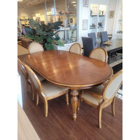 Vintage Drexel Heritage Dining Table w/ 2 Leaf Extensions & 4 Foam Pads