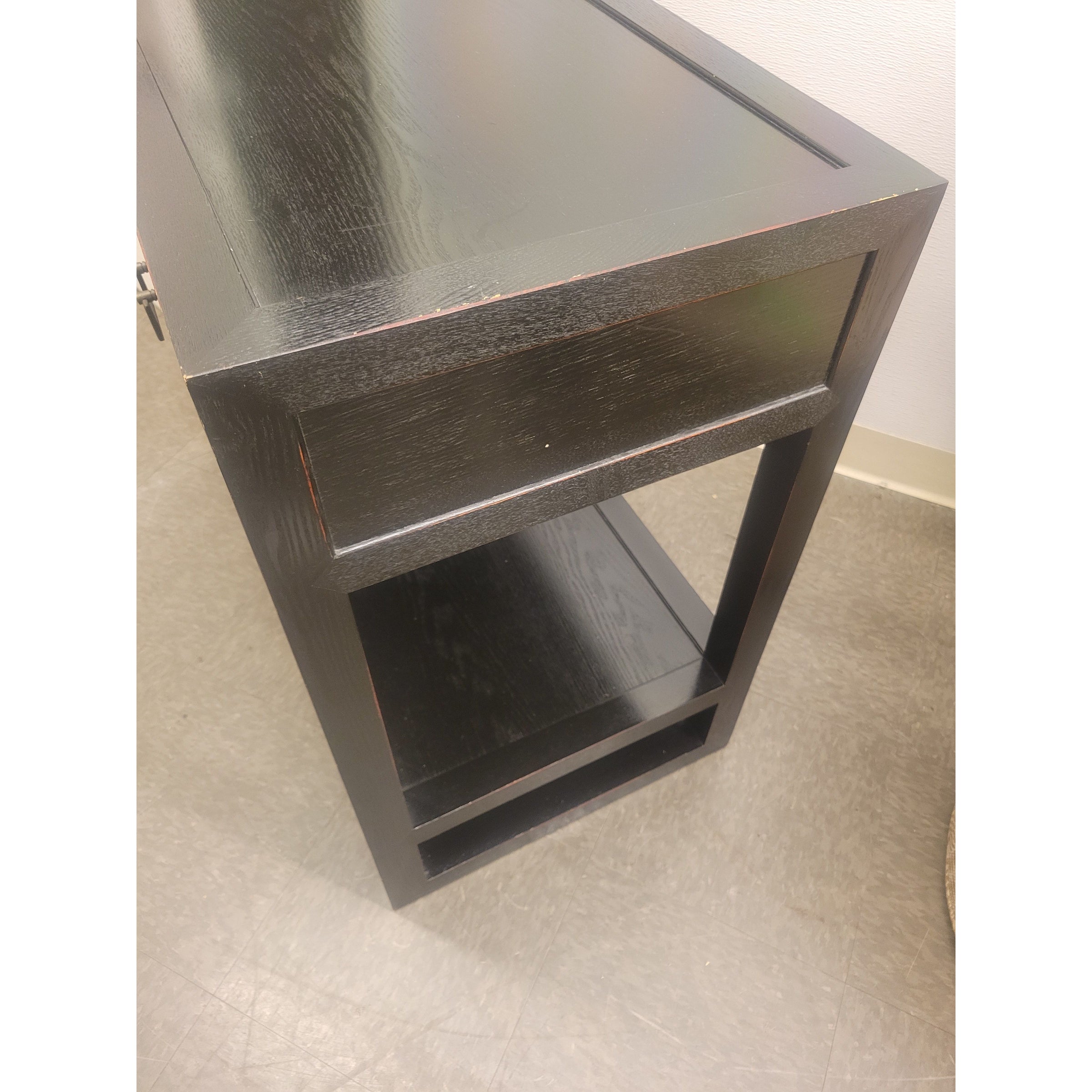 Black Wood Console Table w/ 2 Drawers