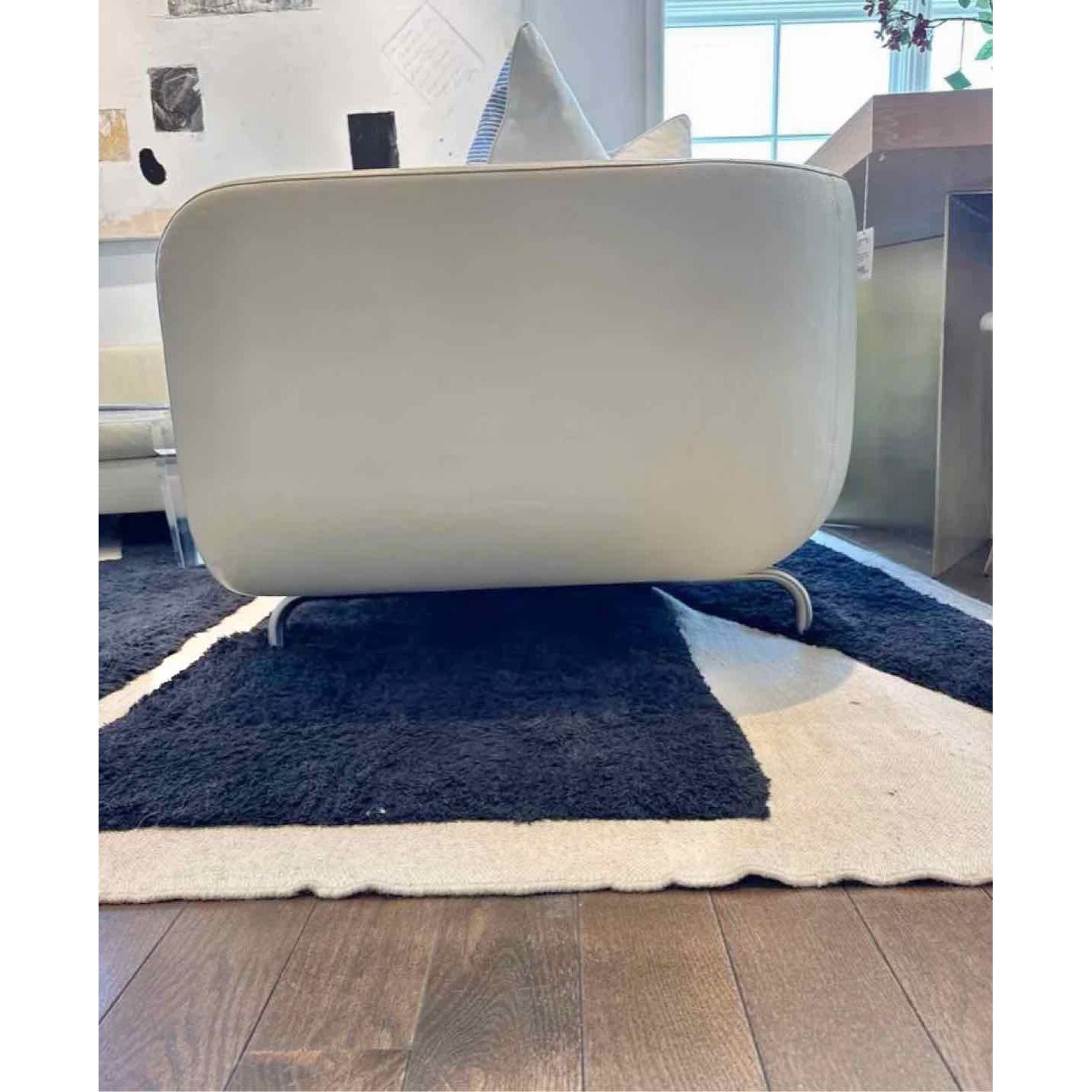 Minotti Dubuffet Sectional Sofa in White Leather by Rodolfo Dordoni 115"Lx90"Wx2