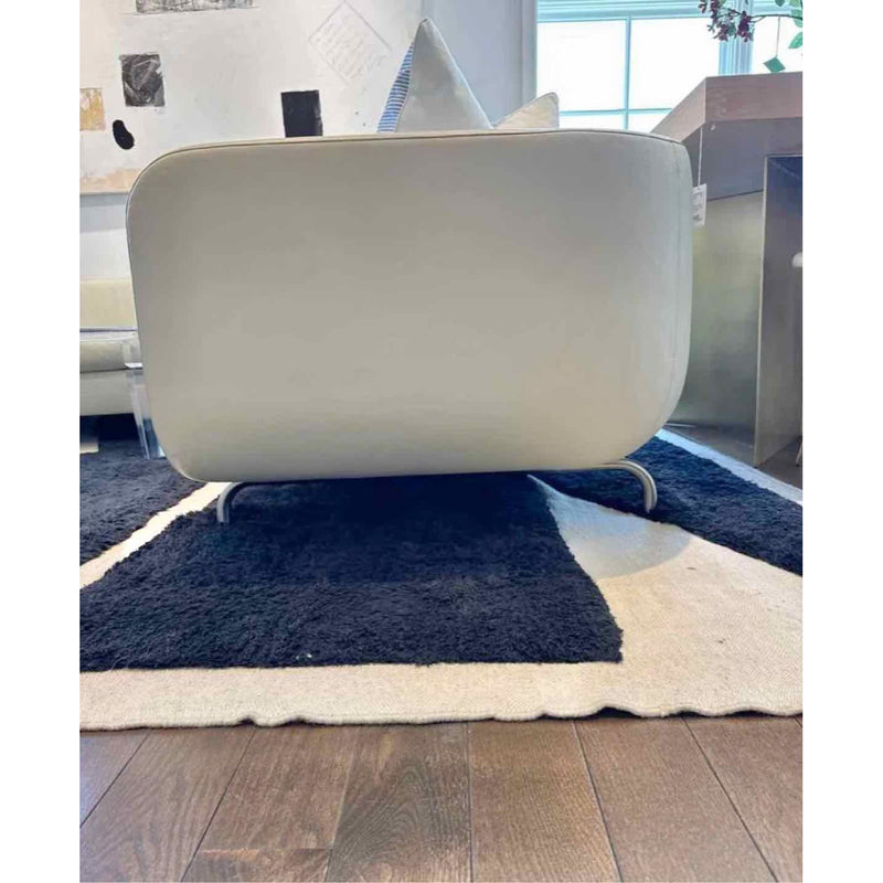 Minotti Dubuffet Sectional Sofa in White Leather by Rodolfo Dordoni 115"Lx90"Wx2