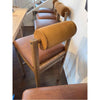 Pecan Oak Bar Stool in Bourbon Tuscan Leather & Saddle Nubuck Leather