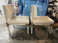SET of 10 Leather & Brass Dining Chairs by Antoine Proulx for Dennis Miller