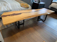 Live Edge Slab Coffee Table on Metal Legs