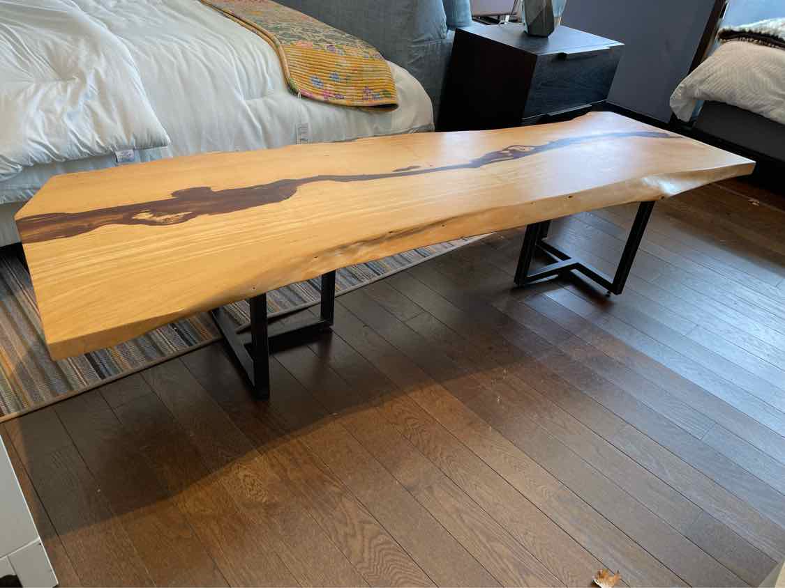 Live Edge Slab Coffee Table on Metal Legs