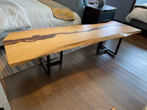 Live Edge Slab Coffee Table on Metal Legs