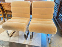 SET of 8 Wool Mohair Cantilever Dining Chairs by Pace (AS IS)