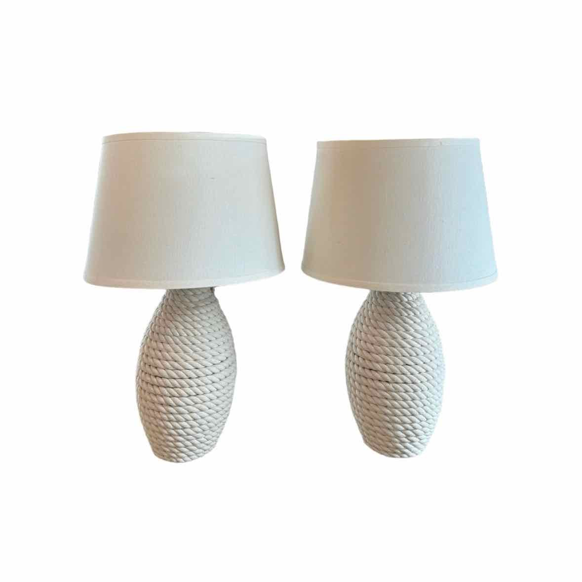 White Pair of Table Lamps