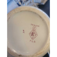 Antique Red Transferware Porcelain Pitcher by Trajan