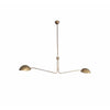 Brass T Bar 2-Light Pendant