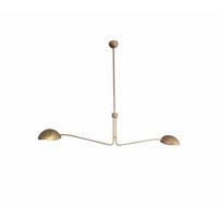 Brass T Bar 2-Light Pendant