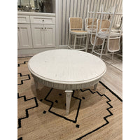 Round Speckled White Wood Coffee Table