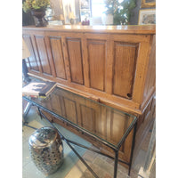 Early 20th C Edwardian Oak Roll Top Desk
