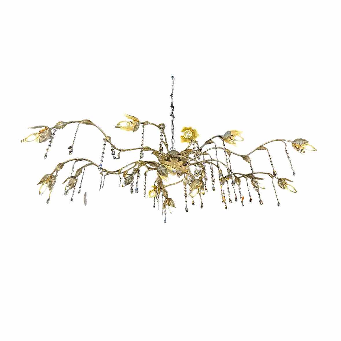Antique Italian Metal Floral Chandelier - colletteconsignment.com