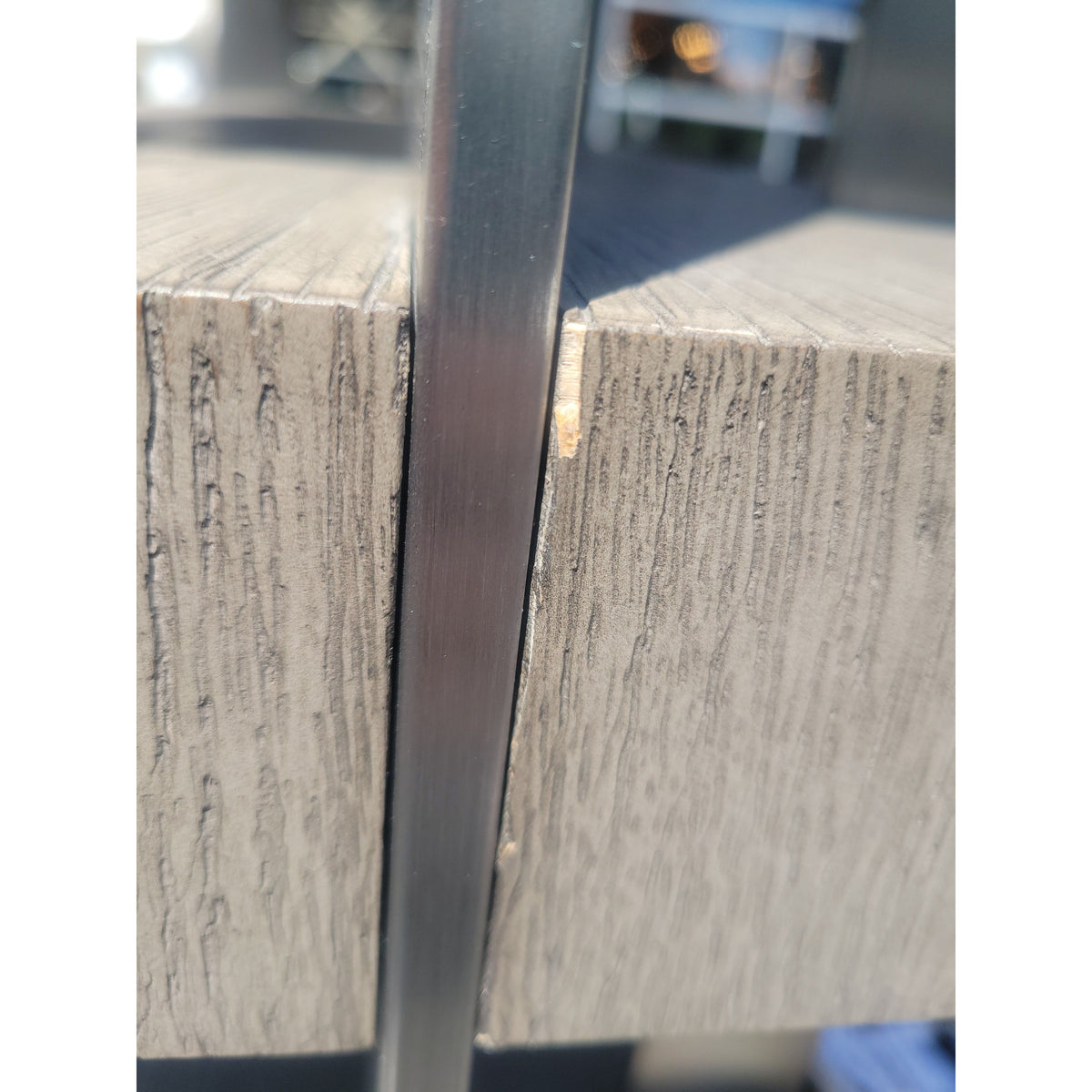 'Verrazano' Gray Oak & Brushed Pewter Bookshelf by RH - AS IS